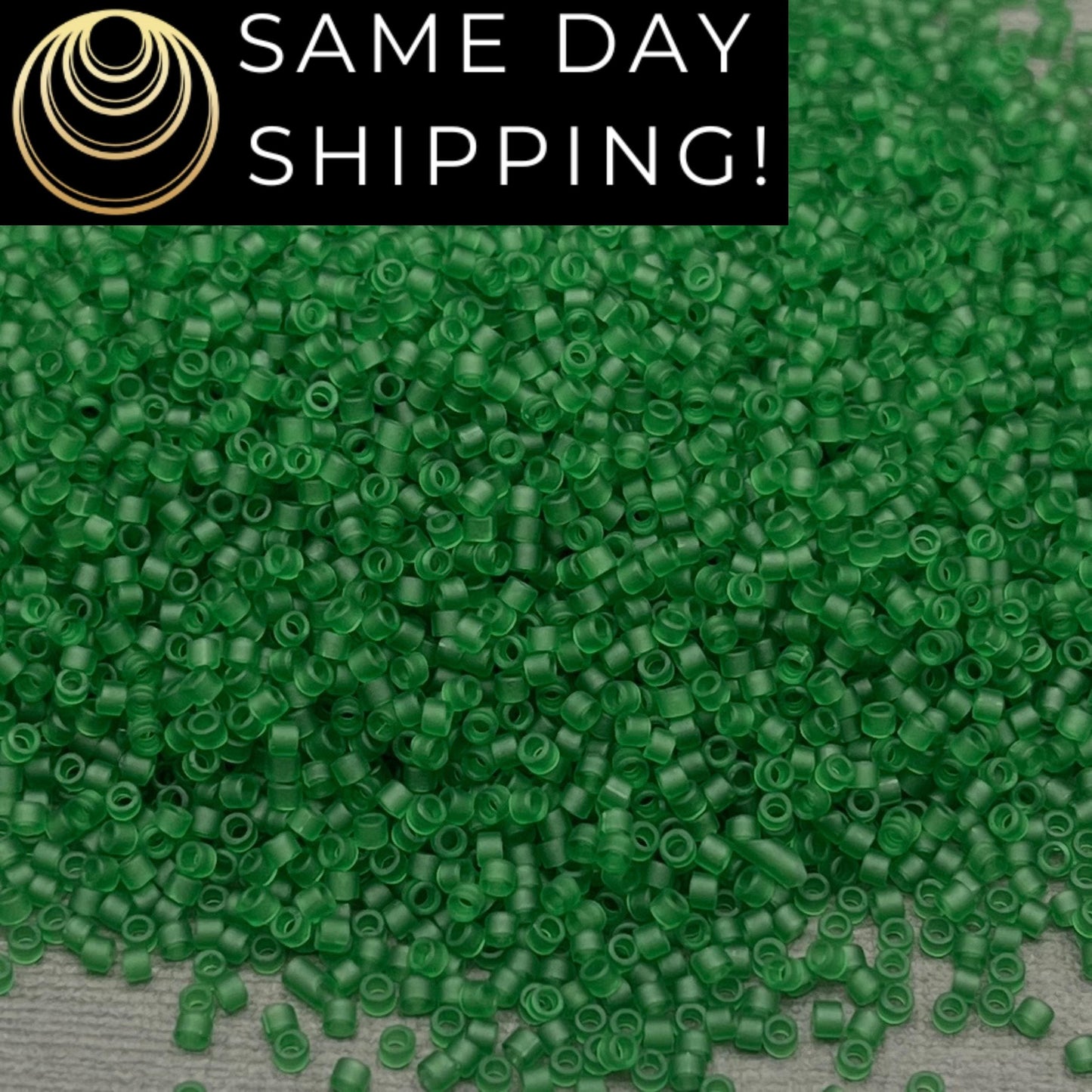 DB746 SAME DAY SHIPPING! 1-20 Grams Miyuki 11/0 Delica Beads Matte Transparent Green-Free Container!