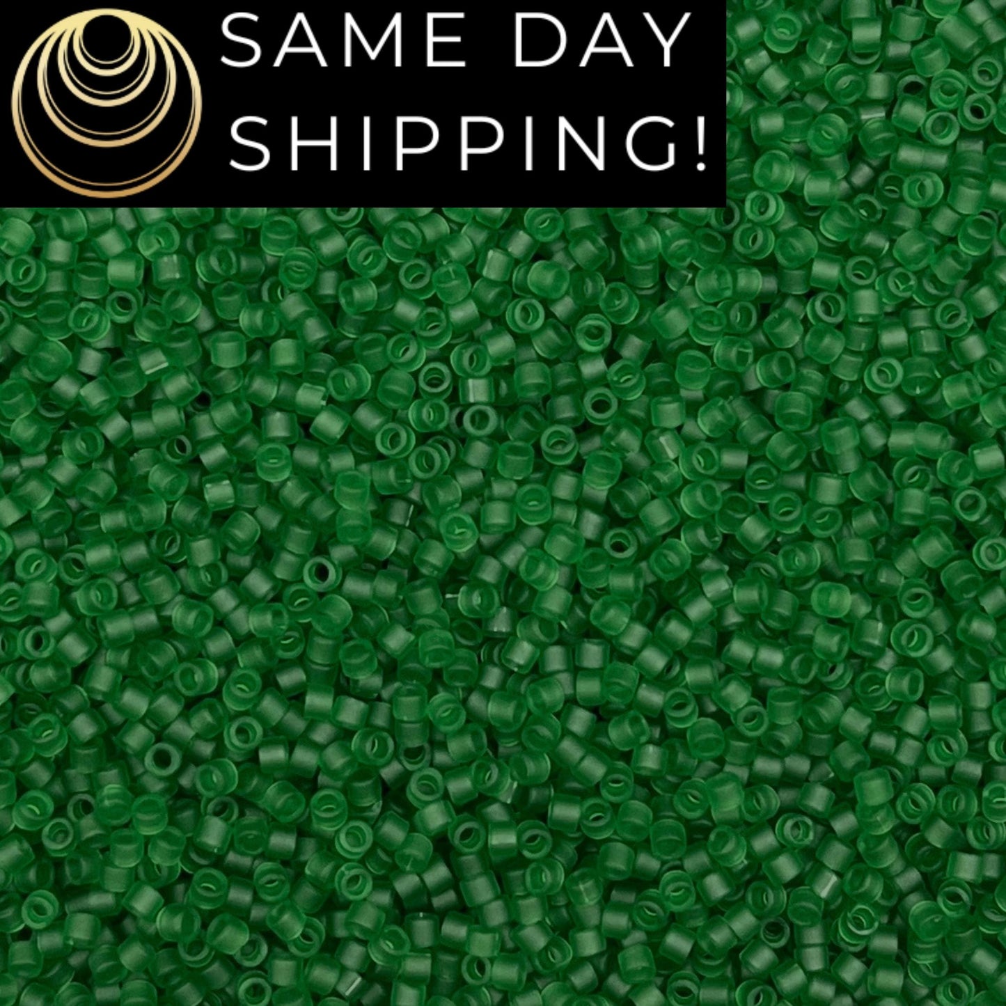 DB746 SAME DAY SHIPPING! 1-20 Grams Miyuki 11/0 Delica Beads Matte Transparent Green-Free Container!