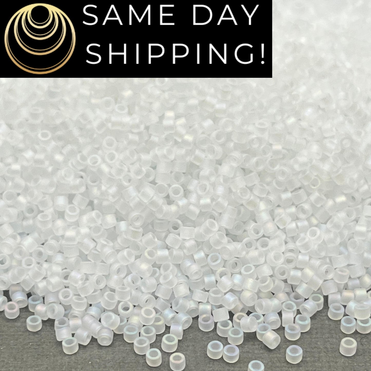 DB851 SAME DAY Shipping! 1-20 Grams Miyuki 11/0 Delica Beads Matte Transparent Crystal AB-Free Container!