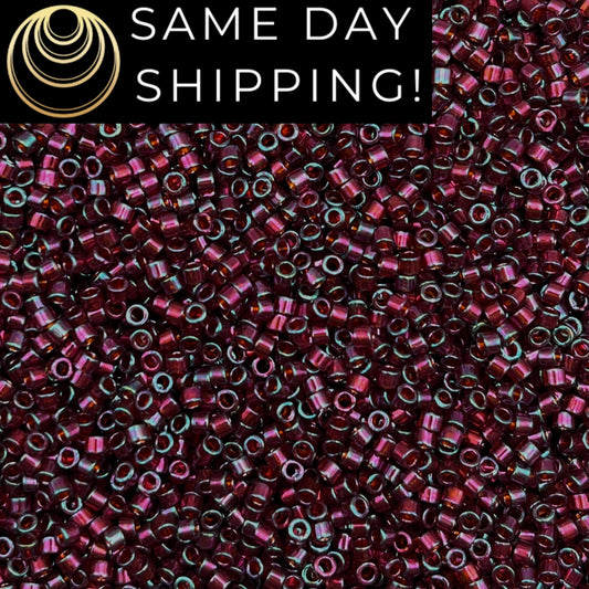DB129 SAME DAY SHIPPING! 1-20 Grams Miyuki 11/0 Delica Beads Mulberry Rainbow Gold Luster -Free Container!