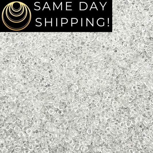 DB141 SAME DAY SHIPPING! 1-20 Grams Miyuki 11/0 Delica Beads Crystal -Free Container!