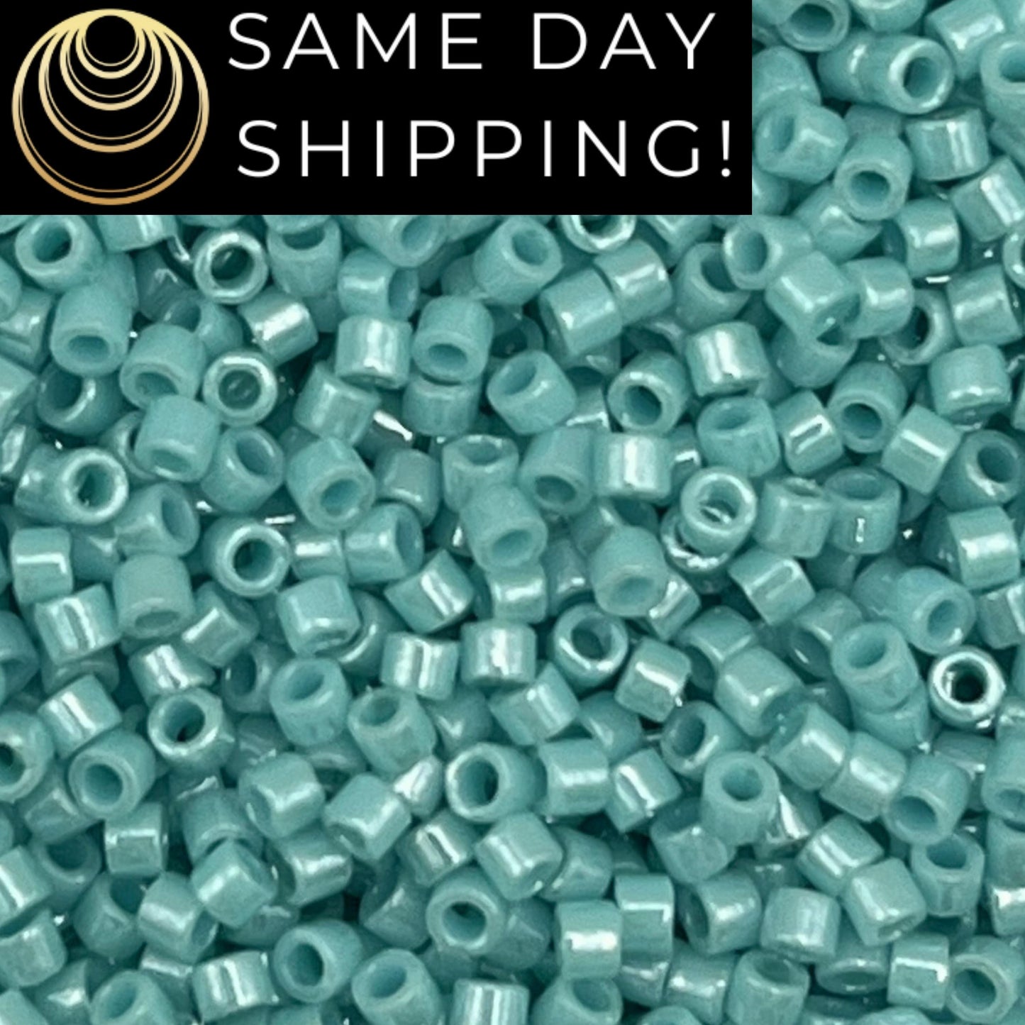 DB217 SAME DAY SHIPPING! 1-20 Grams Miyuki 11/0 Delica Beads Opaque Turquoise Green Luster-Free Container!