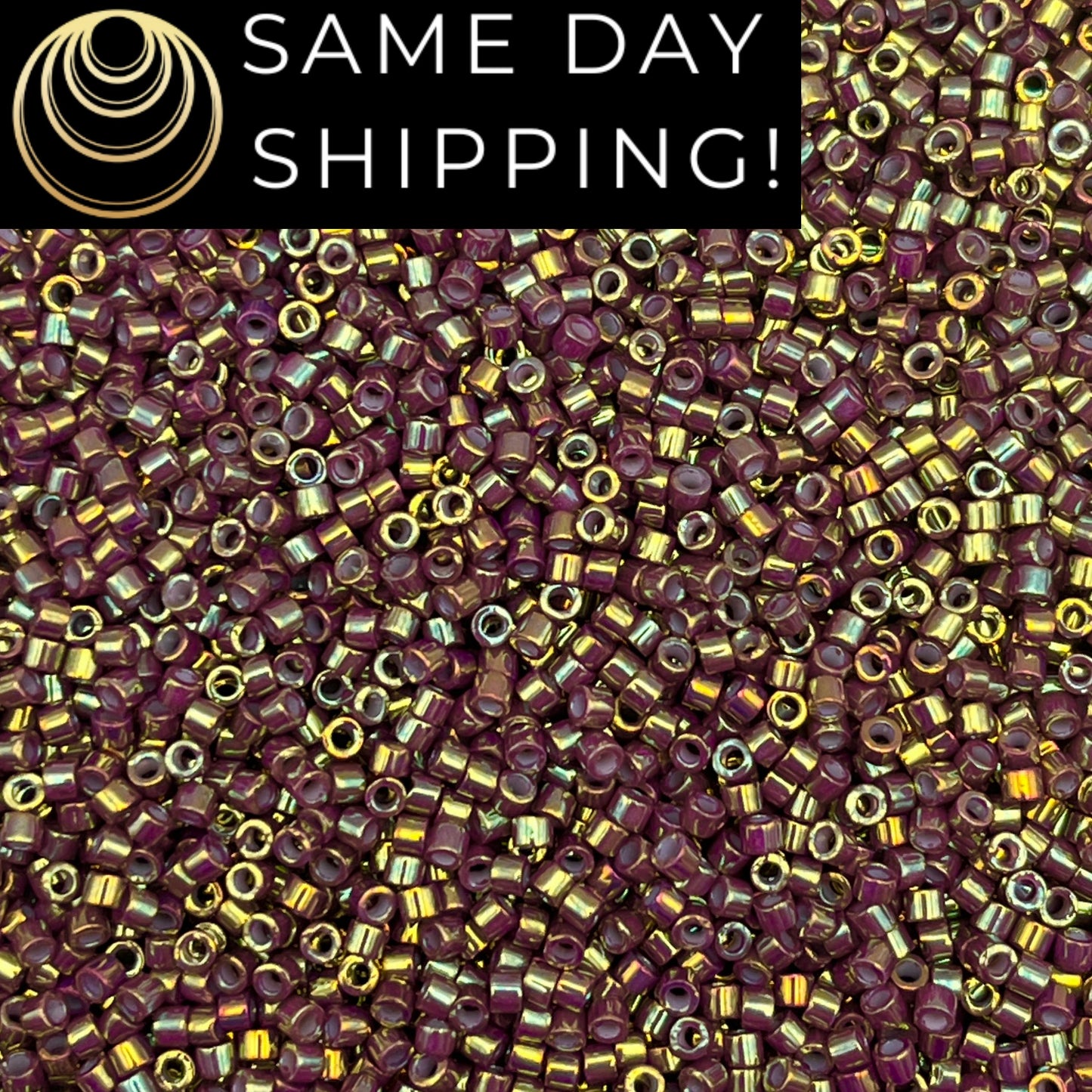 DB1011 SAME DAY SHIPPING! 1-20 Grams Miyuki 11/0 Delica Beads Metallic Dusty Mauve Gold Iris-Free Container!