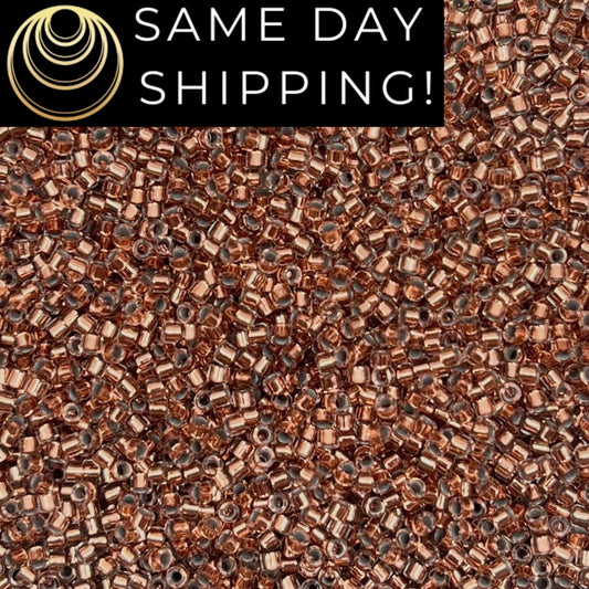 DB037 SAME DAY SHIPPING! 1-20 Grams Miyuki 11/0 Delica Beads Copper Lined Crystal-Free Container!