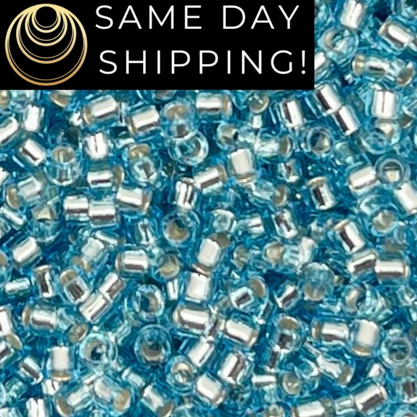 DB044 SAME DAY SHIPPING! 1-20 Grams Miyuki 11/0 Delica Beads Silver Lined Aqua Blue-Free Container!