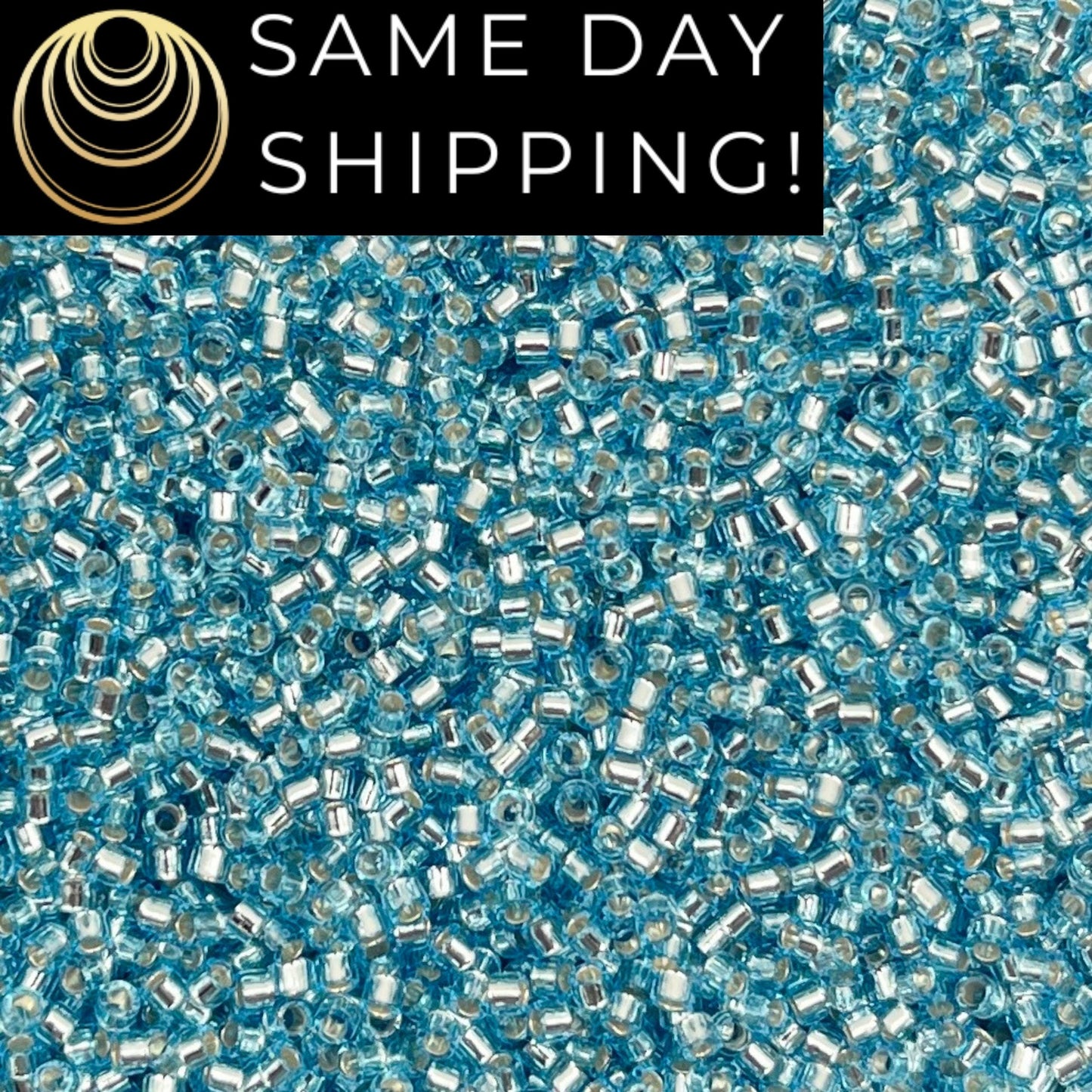 DB044 SAME DAY SHIPPING! 1-20 Grams Miyuki 11/0 Delica Beads Silver Lined Aqua Blue-Free Container!