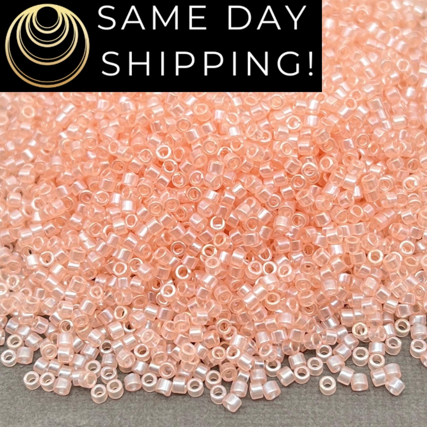 DB1479 11/0 Miyuki Delica Beads Transparent Pale Peach Luster