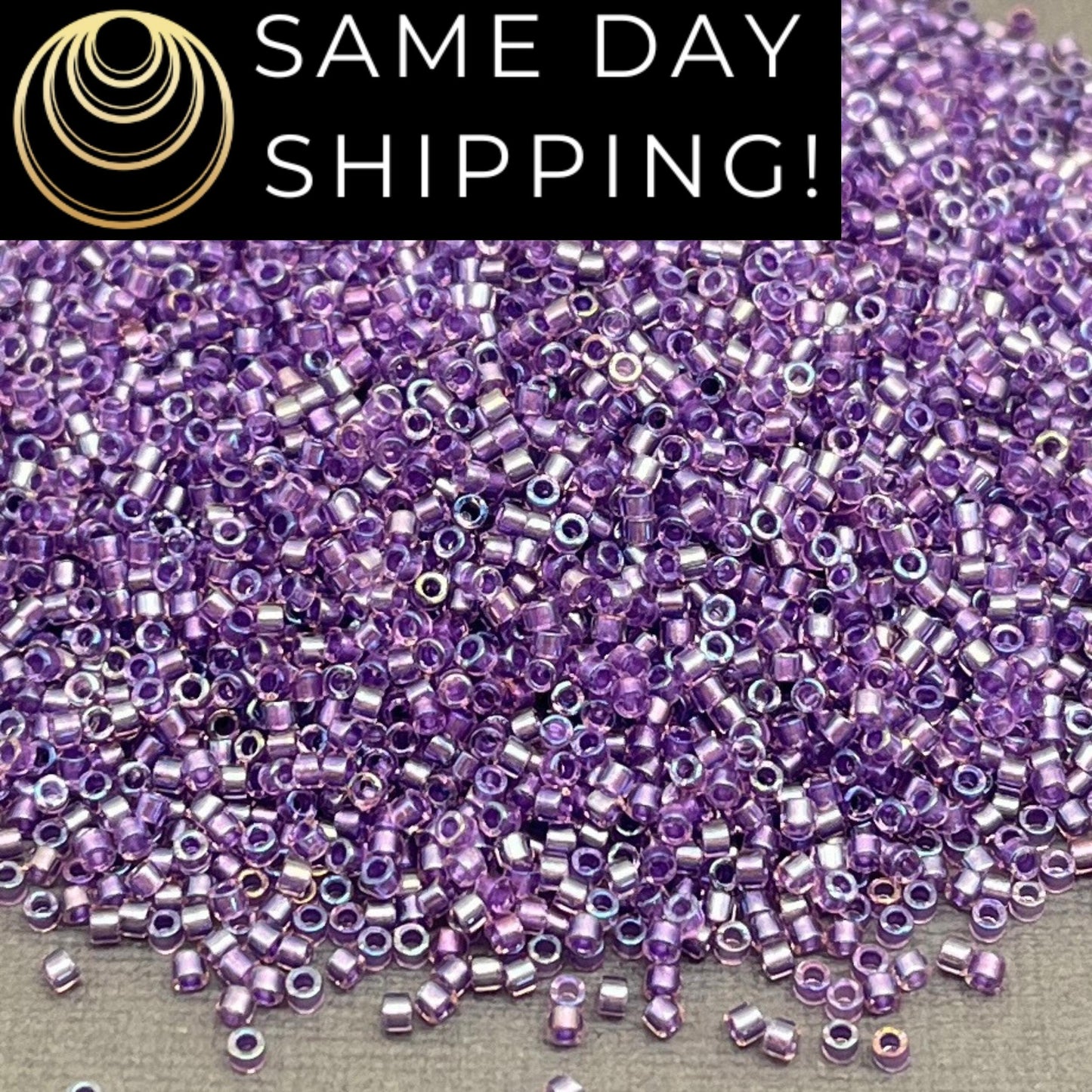 DB1754 11/0 Miyuki Delica Beads Sparkling Purple Lined Crystal AB
