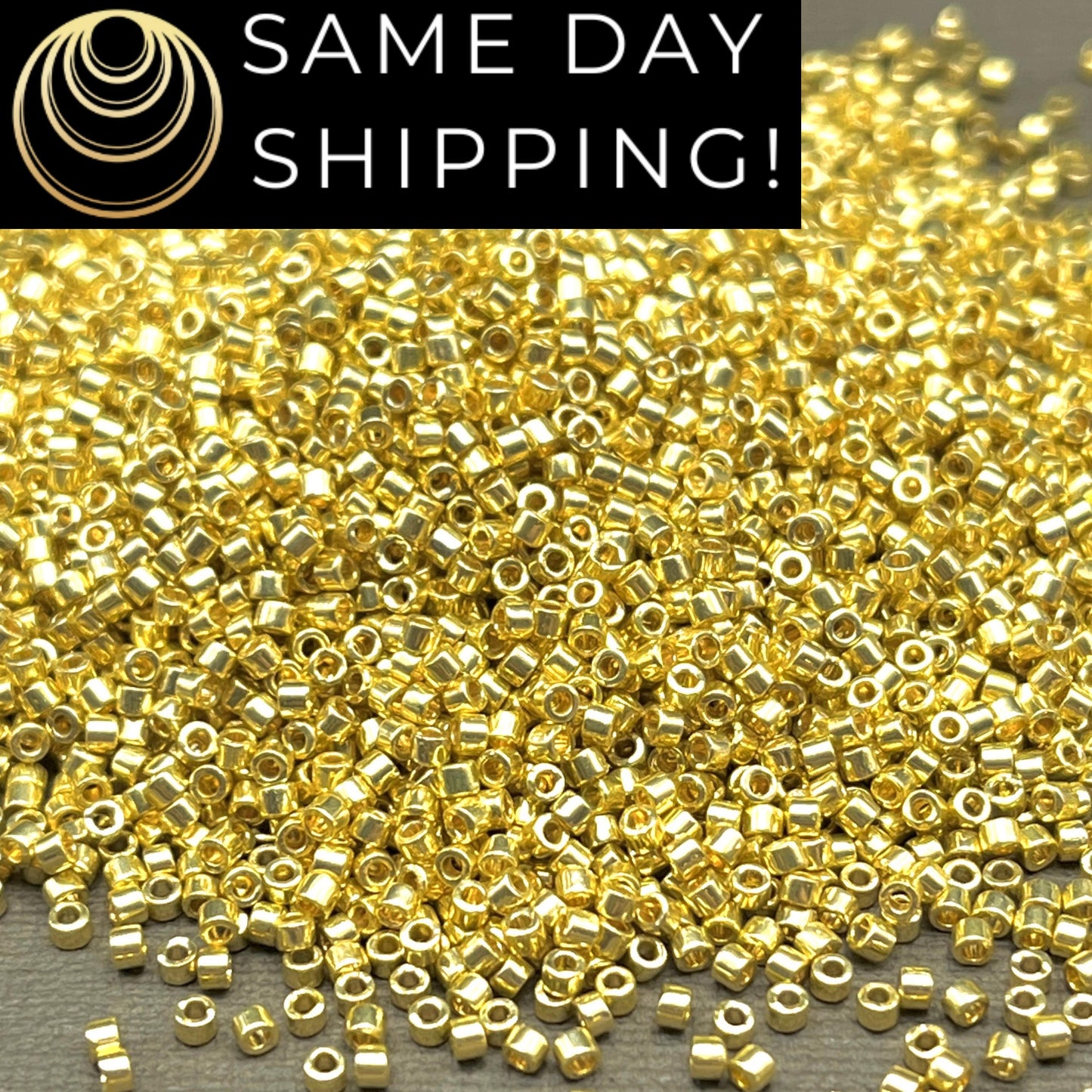 DB2502 SAME DAY SHIPPING! 1-20 Grams Miyuki 11/0 Delica Beads Duracoat Galvanized Yellow-Free Container!