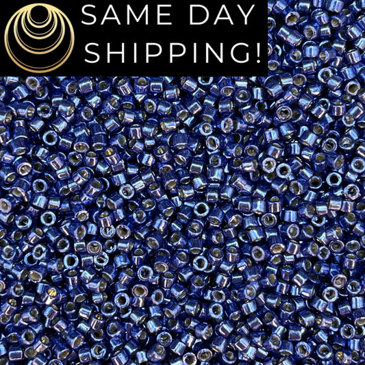 DB2517 SAME DAY SHIPPING! 1-20 Grams Miyuki 11/0 Delica Beads Duracoat Galvanized Mermaid Blue-Free Container!