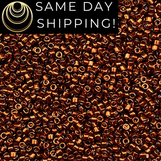 DB461 SAME DAY SHIPPING! 1-20 Grams Miyuki 11/0 Delica Beads Galvanized Tarnished Copper-Free Container!