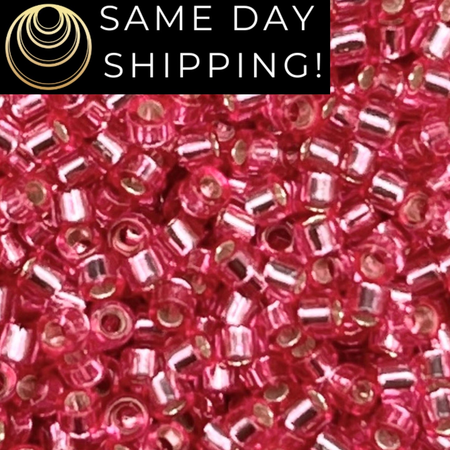 DB1338 SAME DAY SHIPPING! 1-20 Grams Miyuki 11/0 Delica Beads Dyed Silver Lined Rose-Free Container!