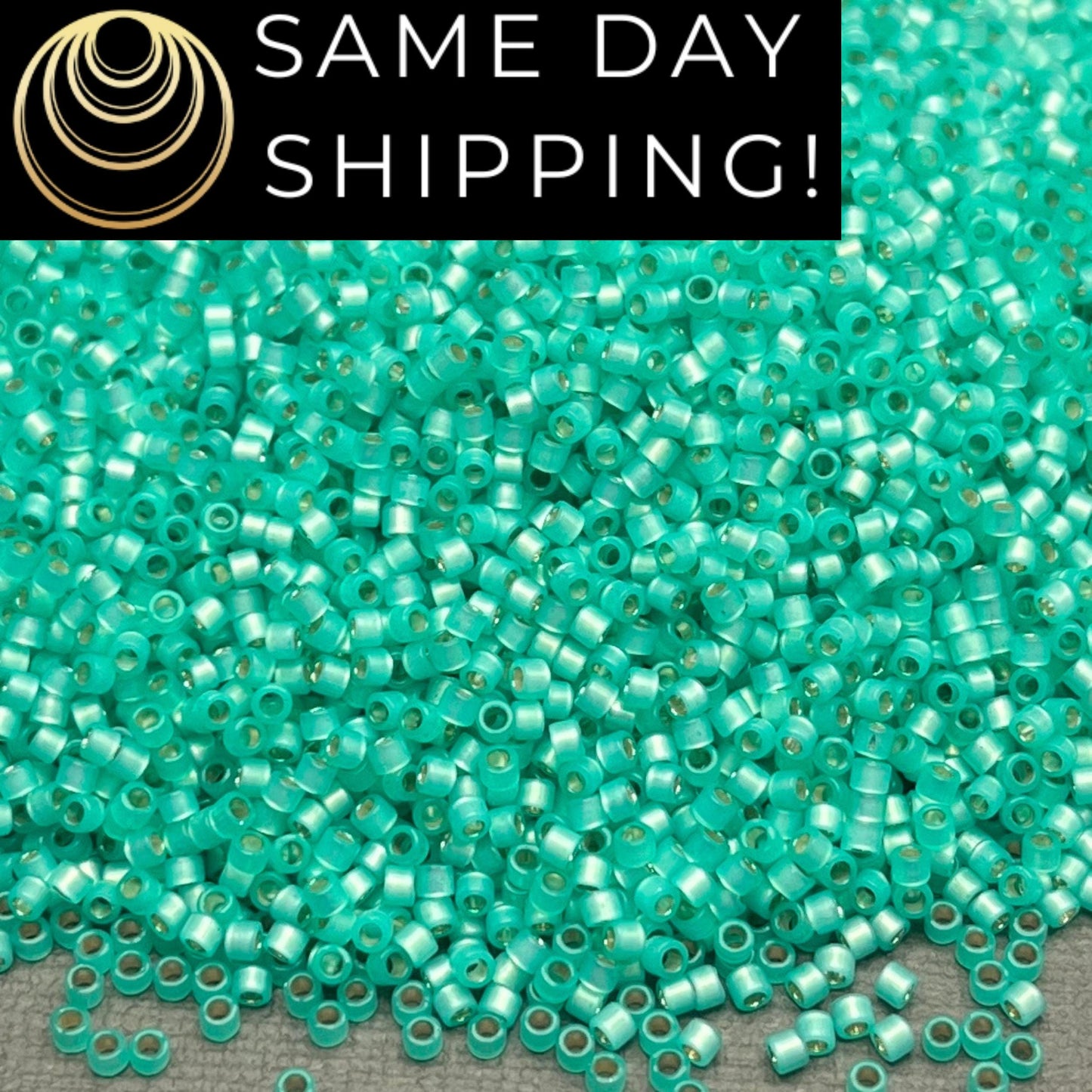 DB627 SAME DAY SHIPPING! 1-20 Grams Miyuki 11/0 Delica Beads Dyed Aqua Green Silver Lined Alabaster-Free Container!
