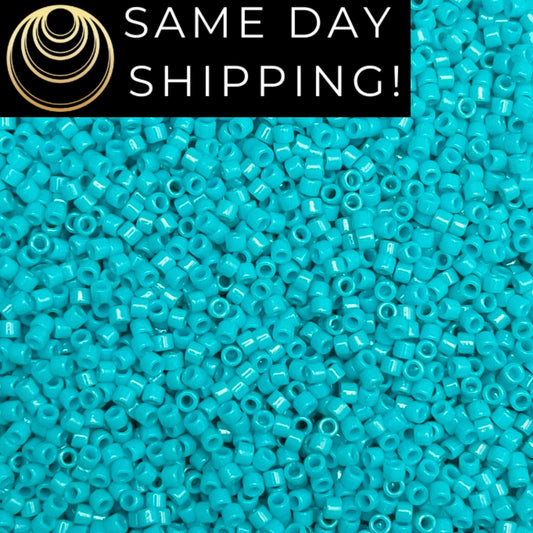 DB2130 SAME DAY SHIPPING! 1-20 Grams Miyuki 11/0 Delica Beads Duracoat Opaque Underwater Blue -Free Container!