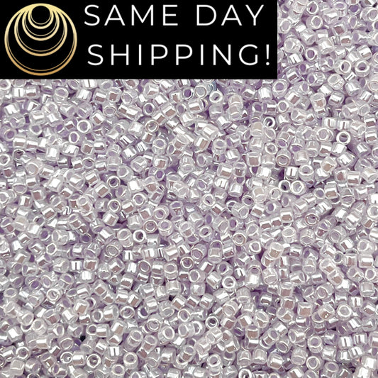 DB241 SAME DAY SHIPPING! 1-20 Grams Miyuki 11/0 Delica Beads Pale Violet Ceylon-Free Container!