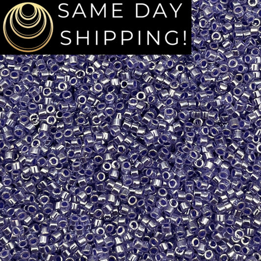 DB243 SAME DAY SHIPPING! 1-20 Grams Miyuki 11/0 Delica Beads Purple Ceylon-Free Container!