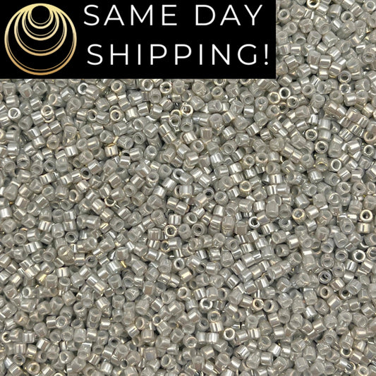 DB252 SAME DAY SHIPPING! 1-20 Grams Miyuki 11/0 Delica Beads Opaque Gray Luster-Free Container!