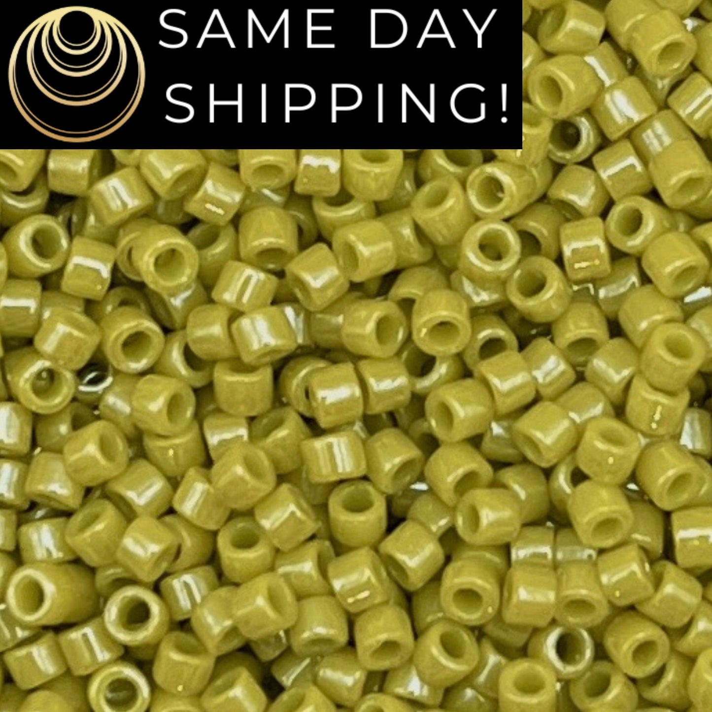 DB262 SAME DAY SHIPPING! 1-20 Grams Miyuki 11/0 Delica Beads Opaque Chartreuse Luster-Free Container!