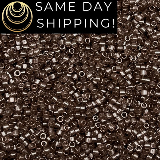 DB1417 SAME DAY SHIPPING! 1-20 Grams Miyuki 11/0 Delica Beads Transparent Hot Chocolate-Free Container!