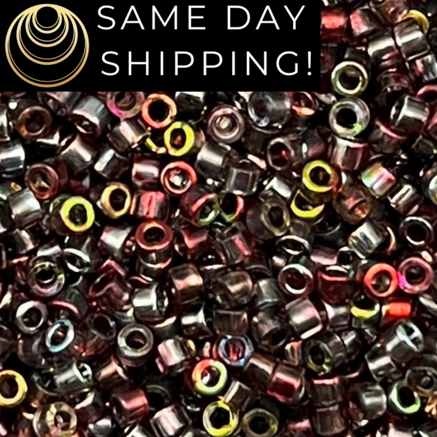 DB2207 SAME DAY SHIPPING! 1-20 Grams Miyuki 11/0 Delica Beads Transparent Magic Red Wine Rainbow-Free Container!
