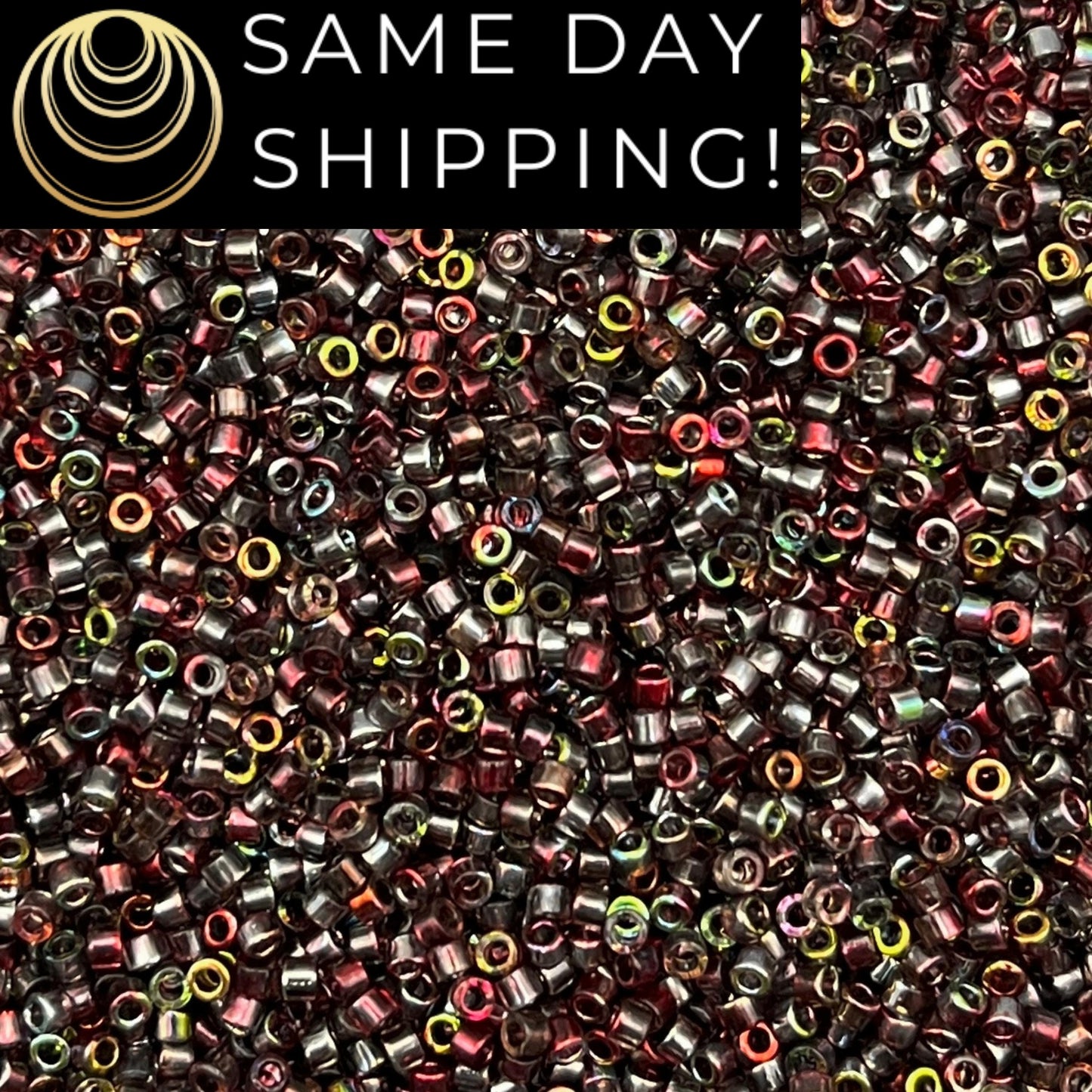 DB2207 SAME DAY SHIPPING! 1-20 Grams Miyuki 11/0 Delica Beads Transparent Magic Red Wine Rainbow-Free Container!