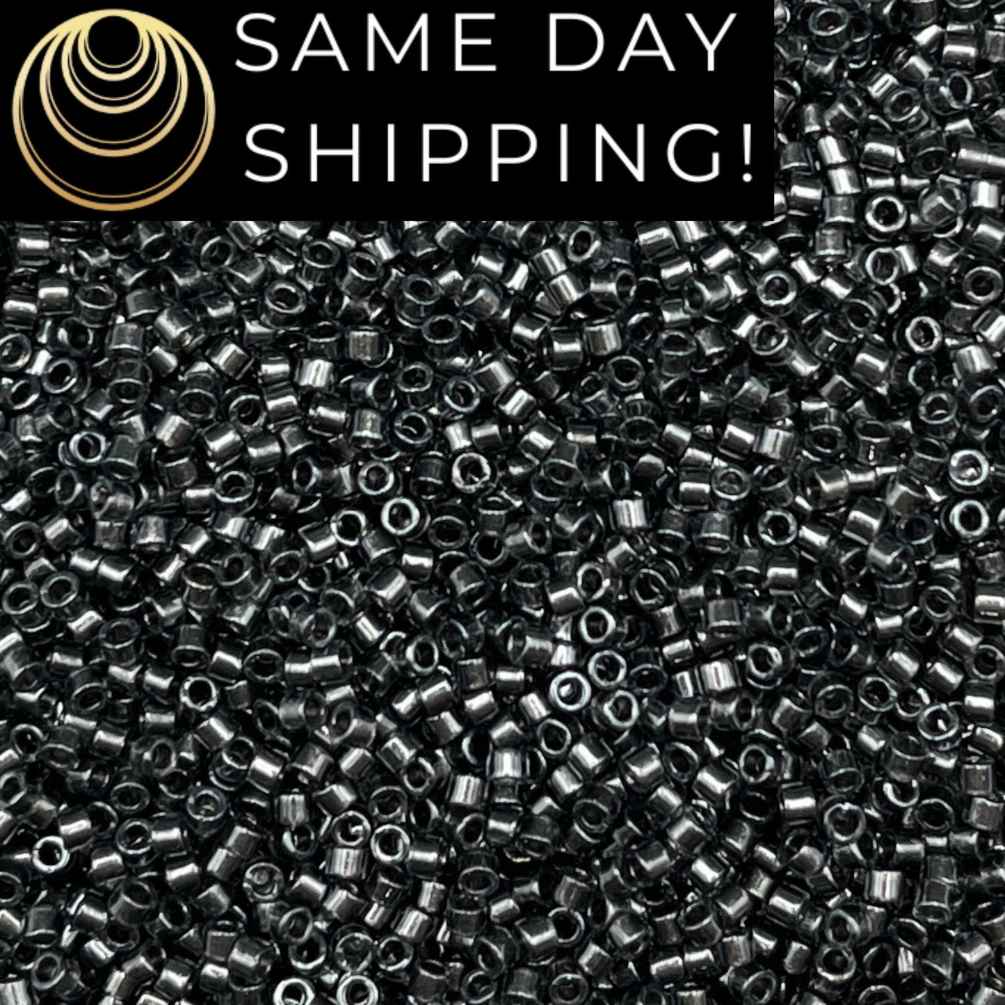 DB2394 SAME DAY SHIPPING! 1-20 Grams Miyuki 11/0 Delica Beads Inside Dyed Steel Gray-Free Container!