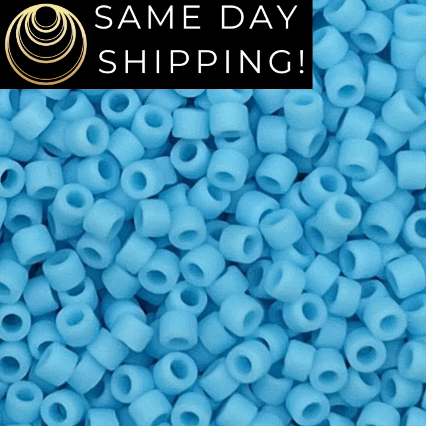 DB755 SAME DAY SHIPPING! 1-20 Grams Miyuki 11/0 Delica Beads Matte Opaque Turquoise Blue -Free Container!
