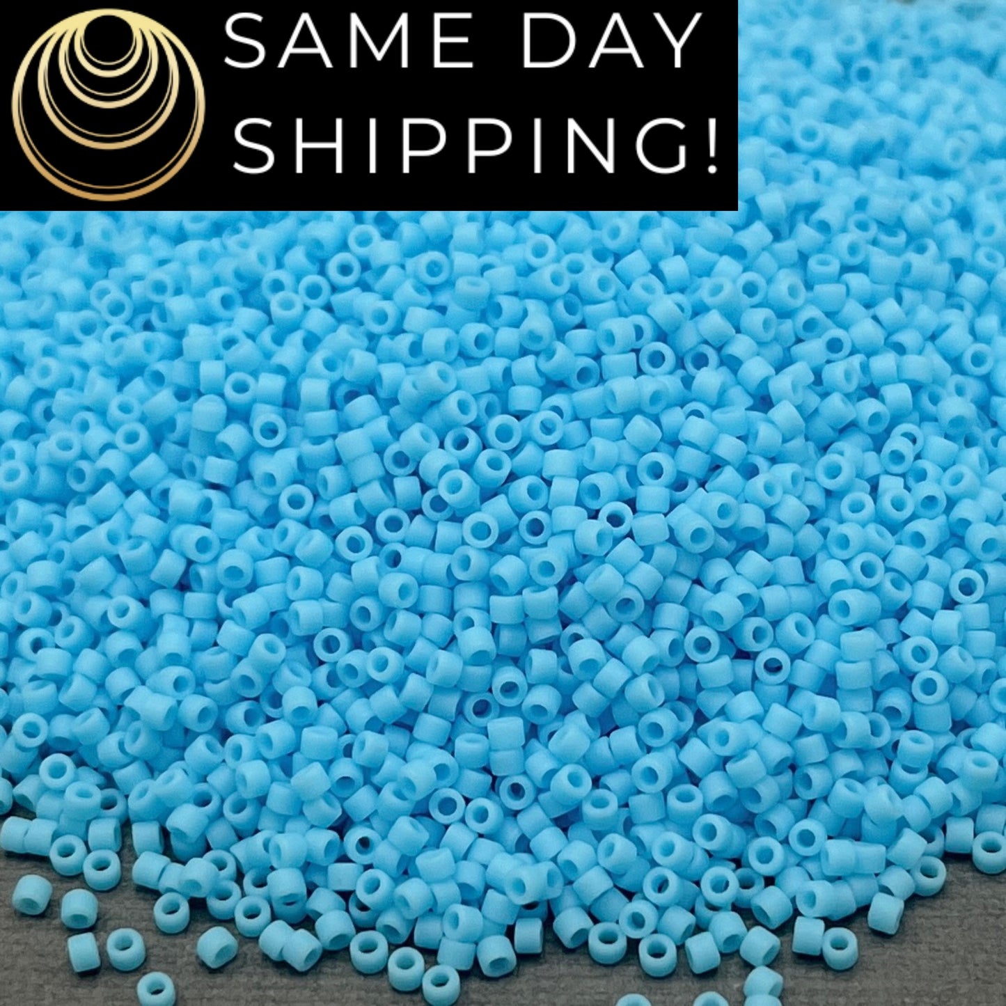 DB755 SAME DAY SHIPPING! 1-20 Grams Miyuki 11/0 Delica Beads Matte Opaque Turquoise Blue -Free Container!