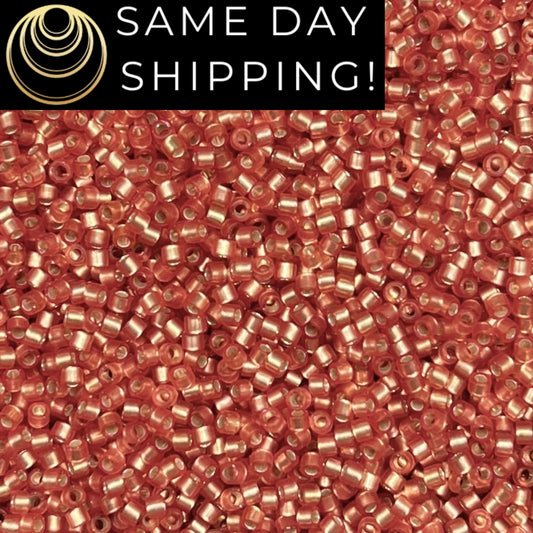DB0685 11/0 Miyuki Delica Beads Dyed Semi-Matte Silver Lined Dark Rose Pink