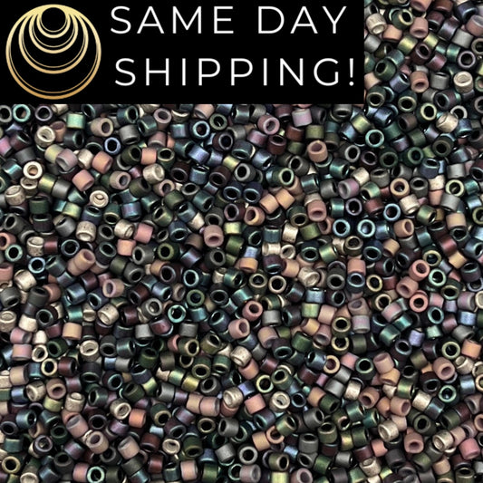 DBMIX-26 SAME DAY Shipping! 1-20 Grams Miyuki 11/0 Delica Beads Flat Iron-Free Container