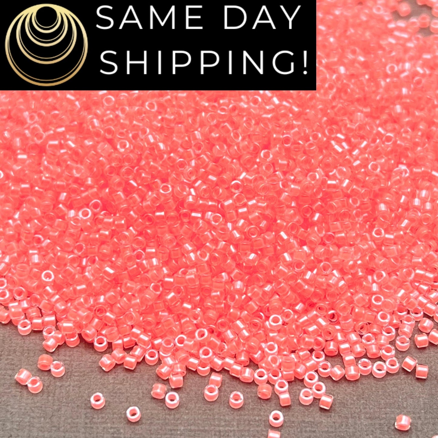 DB2034 11/0 Miyuki Delica Beads Luminous Flamingo Fluorescent Coral