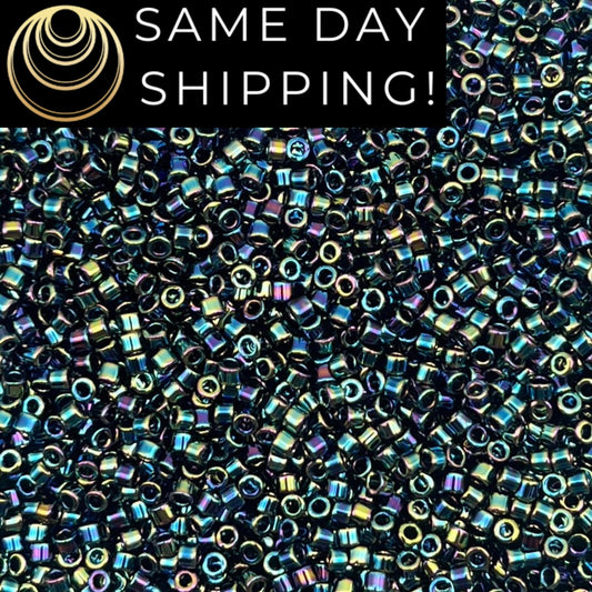 DB005 SAME DAY SHIPPING! 1-20 Grams Miyuki 11/0 Delica Beads Variegated Blue Iris -Free Container!