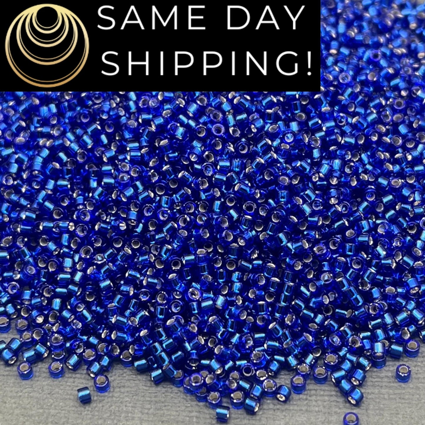 DB047 SAME DAY SHIPPING! 1-20 Grams Miyuki 11/0 Delica Beads Silver Lined Cobalt Blue-Free Container!