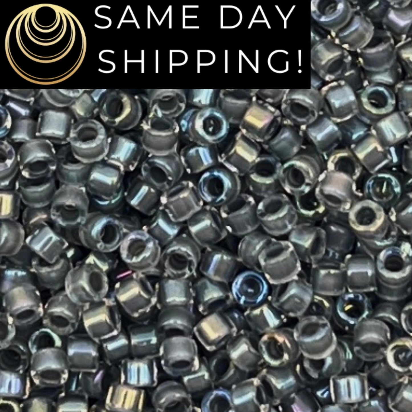 DB081 SAME DAY Shipping! 1-20 Grams Miyuki 11/0 Delica Beads Gray Lined Crystal AB -Free Container!