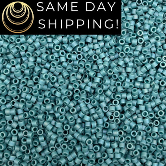 DB2315 11/0 Miyuki Delica Beads Matte Opaque Glazed Nile Blue AB