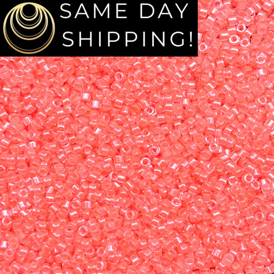 DB2034 11/0 Miyuki Delica Beads Luminous Flamingo Fluorescent Coral