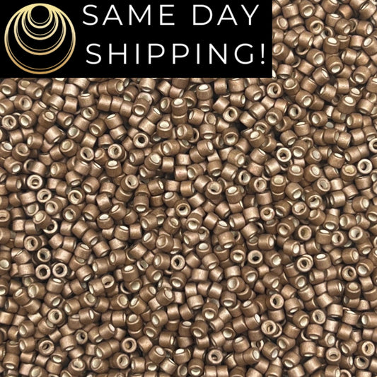 DB1168 SAME DAY SHIPPING! 1-20 Grams Miyuki 11/0 Delica Beads Galvanized Matte Light Smoky Amethyst-Free Container!