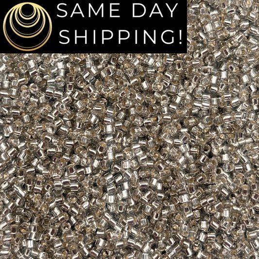 DB1211 SAME DAY SHIPPING! 1-20 Grams Miyuki 11/0 Delica Beads Silver Lined Gray Mist -Free Container!