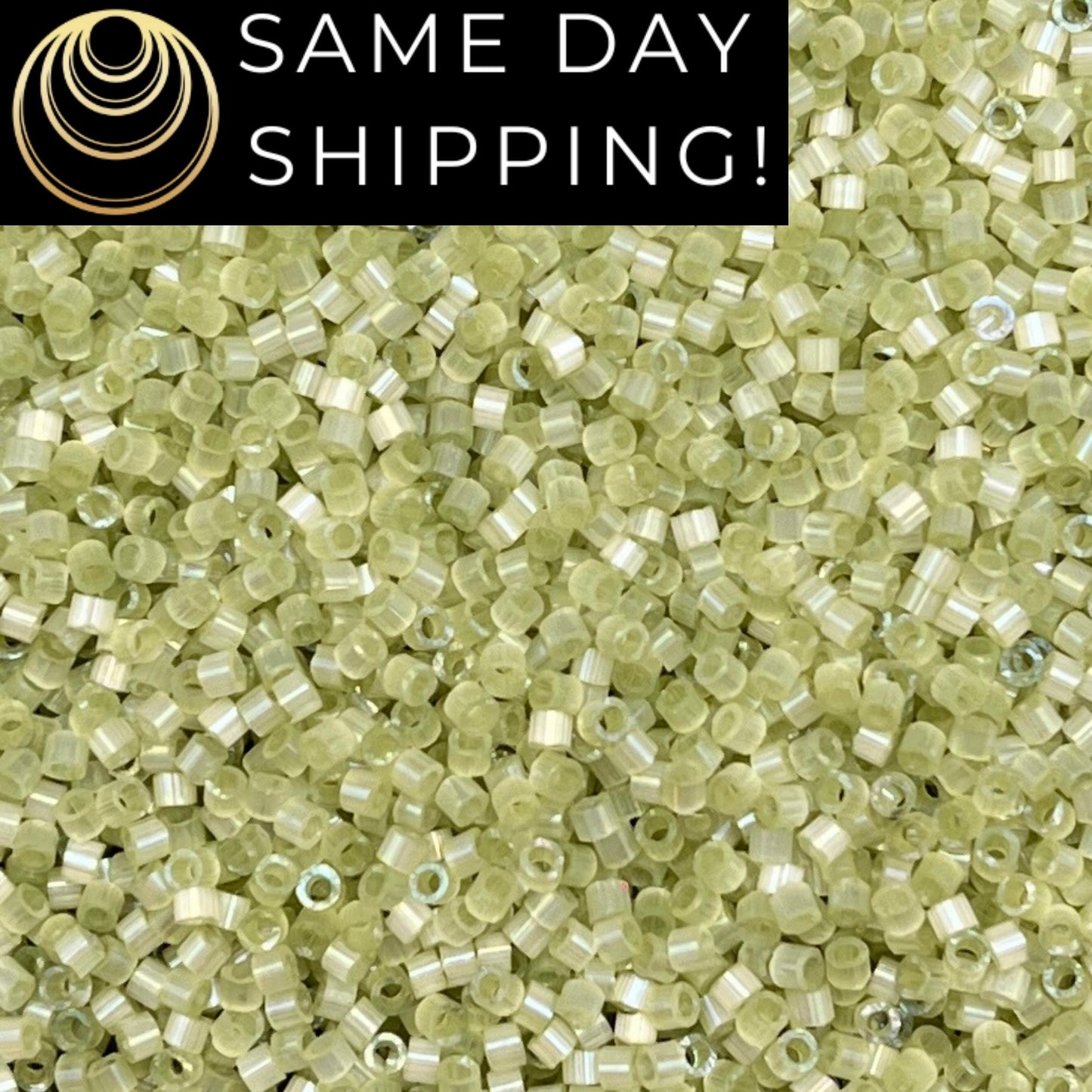 DB1815 SAME DAY SHIPPING! 1-20 Grams Miyuki 11/0 Delica Beads Dyed Pale Lime Green Silk Satin -Free Container!
