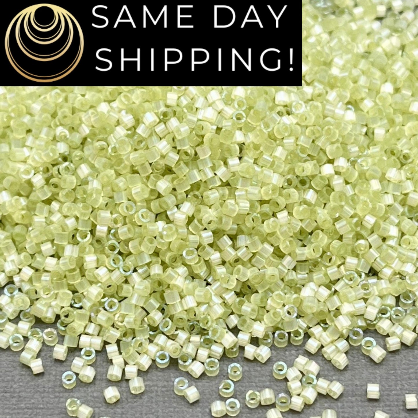 DB1815 SAME DAY SHIPPING! 1-20 Grams Miyuki 11/0 Delica Beads Dyed Pale Lime Green Silk Satin -Free Container!