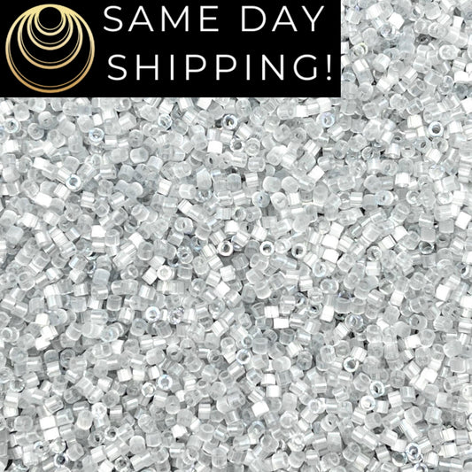 DB1816 SAME DAY SHIPPING! 1-20 Grams Miyuki 11/0 Delica Beads Dyed Shadow Silver Gray Silk Satin -Free Container!