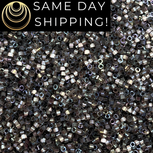 DB1818 SAME DAY SHIPPING! 1-20 Grams Miyuki 11/0 Delica Beads Dyed Rustic Gray Silk Satin -Free Container!