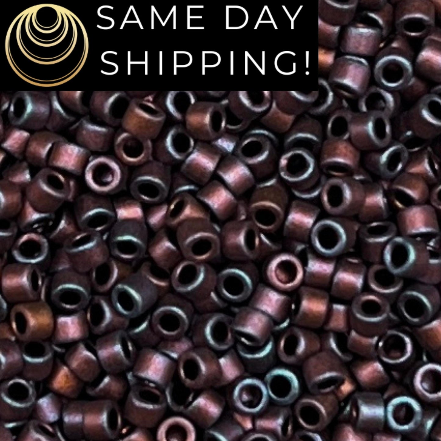 DB323 SAME DAY SHIPPING! 1-20 Grams Miyuki 11/0 Delica Beads Matte Metallic Copper Rainbow Iris-Free Container!