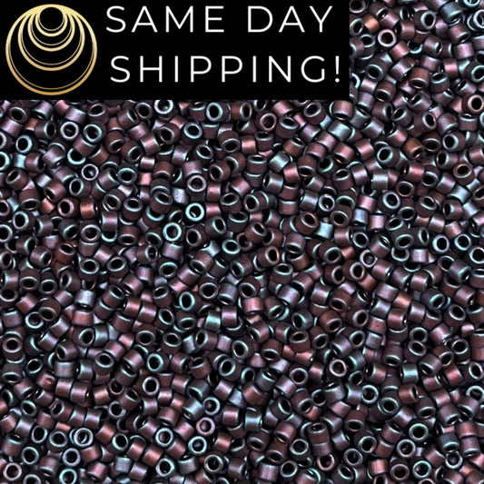 DB0323 11/0 Miyuki Delica Beads Matte Metallic Copper Rainbow Iris