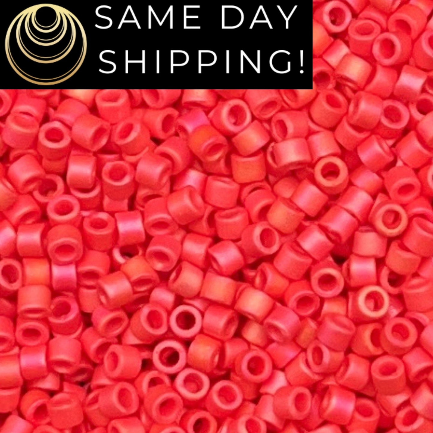 DB873 SAME DAY Shipping! 1-20 Grams Miyuki 11/0 Delica Beads Opaque Matte Vermillion Red AB  -Free Container!