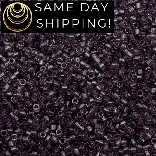 DB1105 SAME DAY SHIPPING! 1-20 Grams Miyuki 11/0 Delica Beads Transparent Light Amethyst-Free Container!