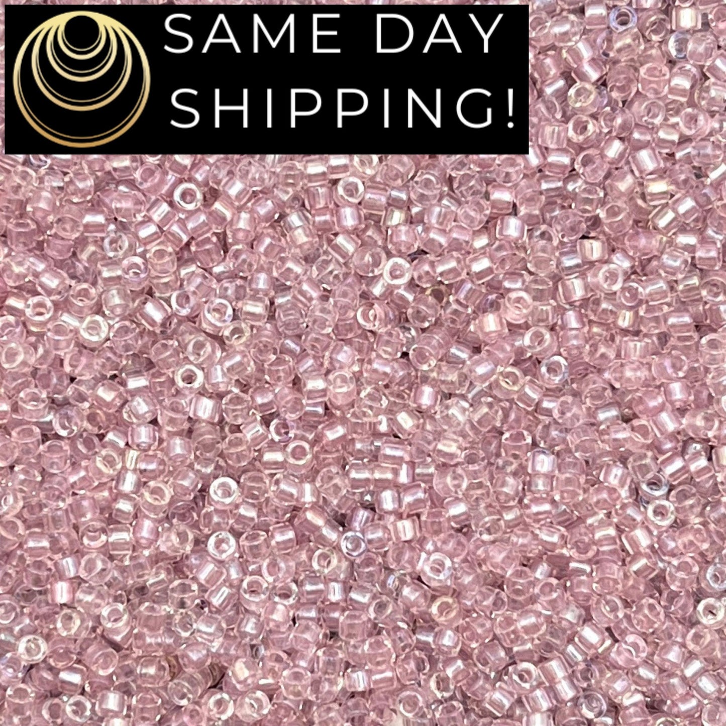 DB1673 SAME DAY Shipping! 1-20 Grams Miyuki 11/0 Delica Beads Pearl Lined Transparent Pink AB -Free Container!