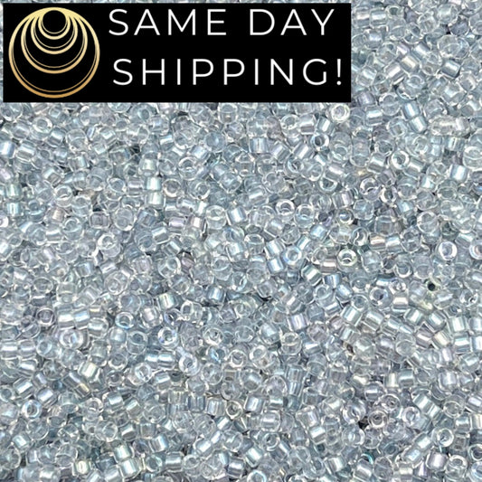 DB1677 SAME DAY Shipping! 1-20 Grams Miyuki 11/0 Delica Beads Transparent Crystal Silver Smoke-Free Container!