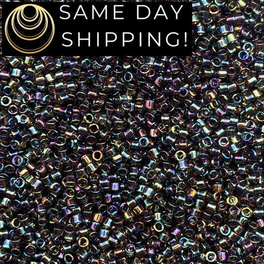 DB180 SAME DAY Shipping! 1-20 Grams Miyuki 11/0 Delica Beads Transparent Root Beer AB-Free Container!