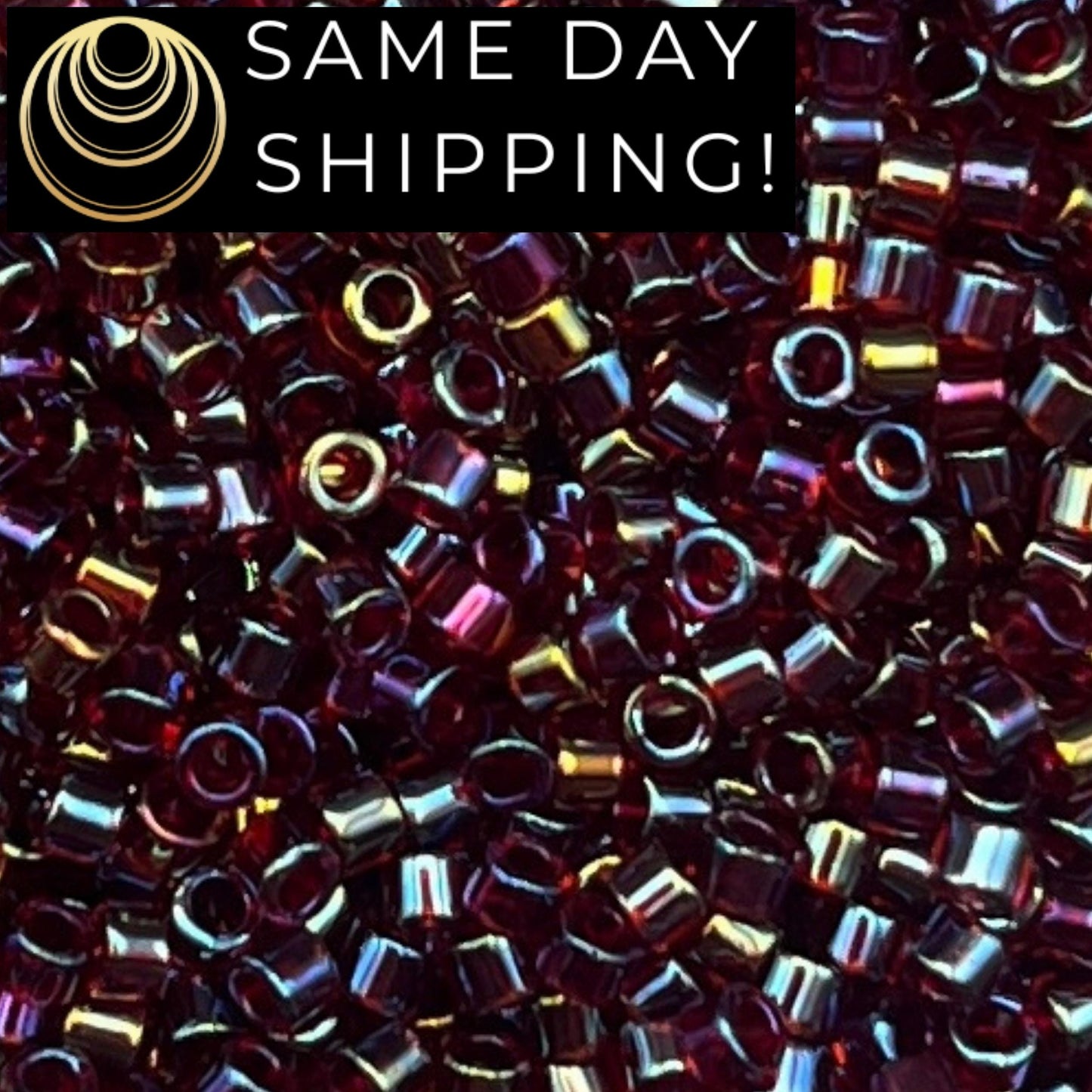 DB1751 SAME DAY Shipping! 1-20 Grams Miyuki 11/0 Delica Beads Red Lined Topaz AB -Free Container!